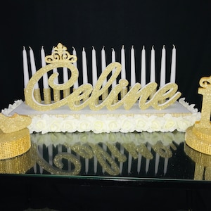 SET Sweet 16 Candelabro espuma Rosa blanca y zapato central en el stand, Sweet 16, Sweet 15, Candelabro, Quinceañera y Mitzvah, centro de mesa de iluminación