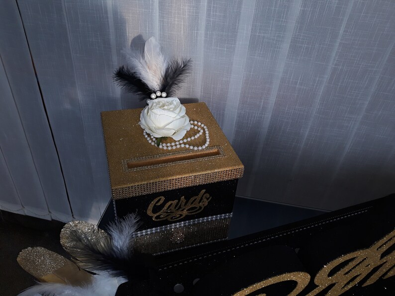 Black Square Card Box Sweet 16 Card Box Wedding Etsy