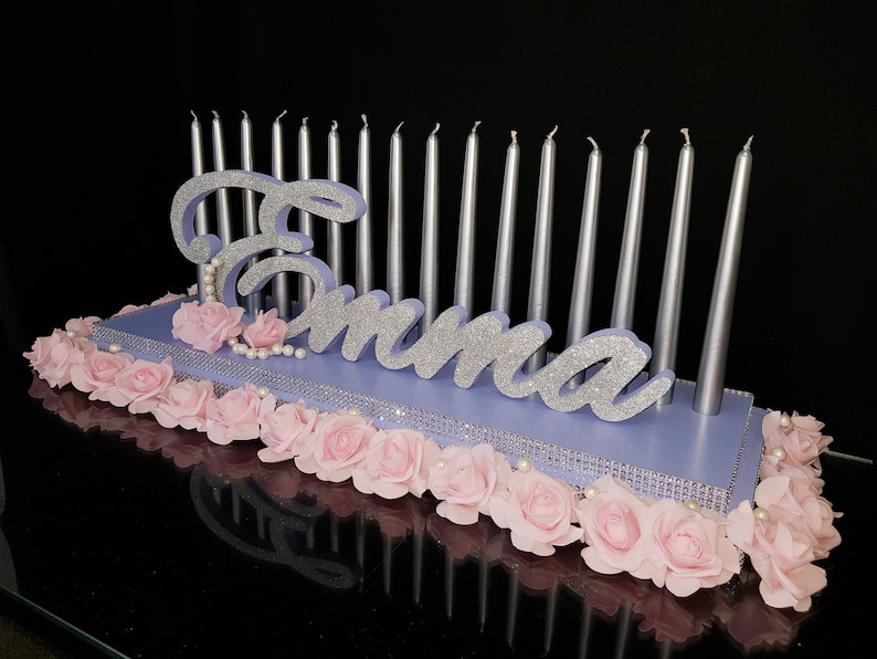 Candelabra Lavender Sweet 16 Rose Pinkfloral Quinceanera & Etsy