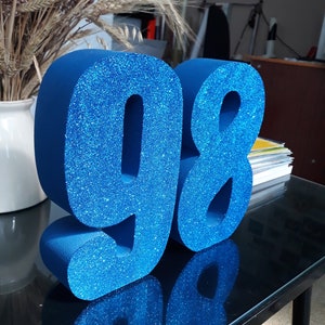 Letras de espuma de poliestireno 3D 12 ", números de espuma de poliestireno de 12 pulgadas, letras independientes grandes, decoración de baby shower, decoración de fiesta, número de bloque y leterr