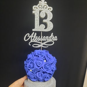 Royal Blue Roses, Centerpiece Ball Roses on Stand Sweet 16, Central ...