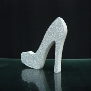 High Heel Shoe Centerpiece, Styrofoam Shoe, Silver High Heel