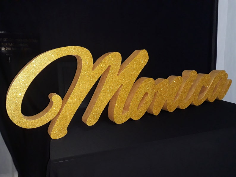 Big Silver 3D Sign 12 Styrofoam Custom Name Monica | Etsy