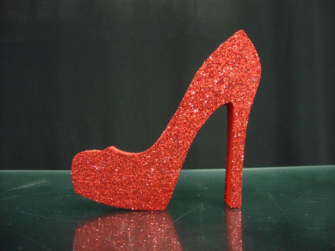 High Heel Shoe Centerpiece, Styrofoam Shoe, Red High Heel Centerpieces