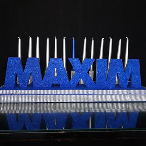 Candelabros para menino no Bar Bat Mitzvah, nome de isopor Tyler boy, vela Mitzvah, peça central de iluminação de vela Quinceanera e Mitzvah, Sweet 16