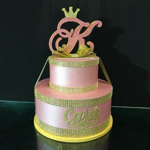 Card Box Rose Gold and Bling for Sweet 16,CardBox Wedding,CardBox Mitzvah, Sweet 16 Candelabra, Quinceanera & Mitzvah, 3D letters styrofoam