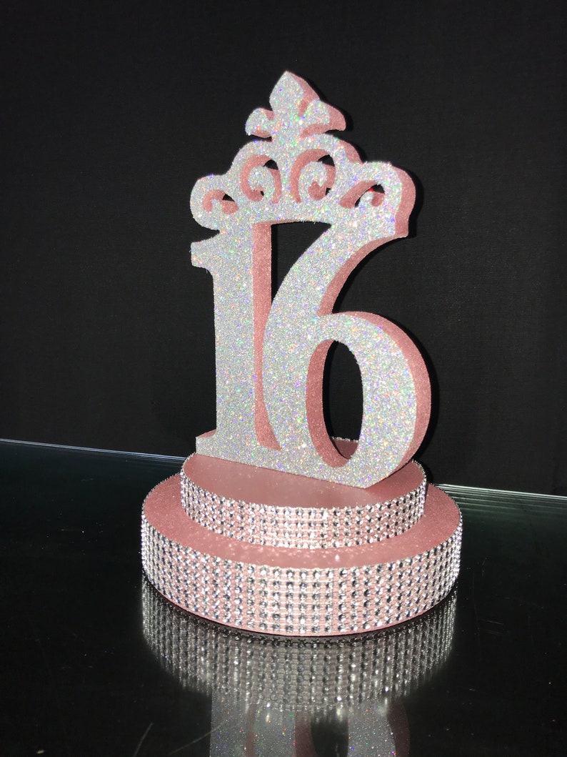 Centerpiece Number 16 on Stand Rose Goldcentral Decor Etsy