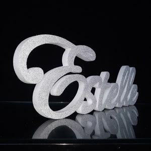White color custom name 3D  white glitter,styrofoam name, foam letters age block,3D name,Large free standing foam ,sweet 16 candelabra