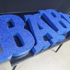 Letras de espuma de poliestireno plata 3D 15", números de espuma 15 pulgadas, grandes letras de pie, decoración de la ducha del bebé, decoración del partido, número de bloque y leters