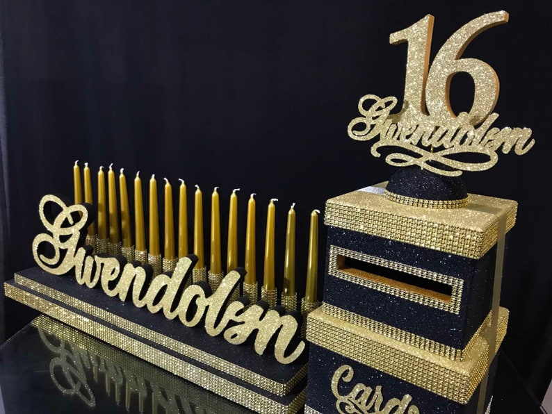 SET Sweet 16 Candelabra Foam and Cardboxblack Candelabra Etsy