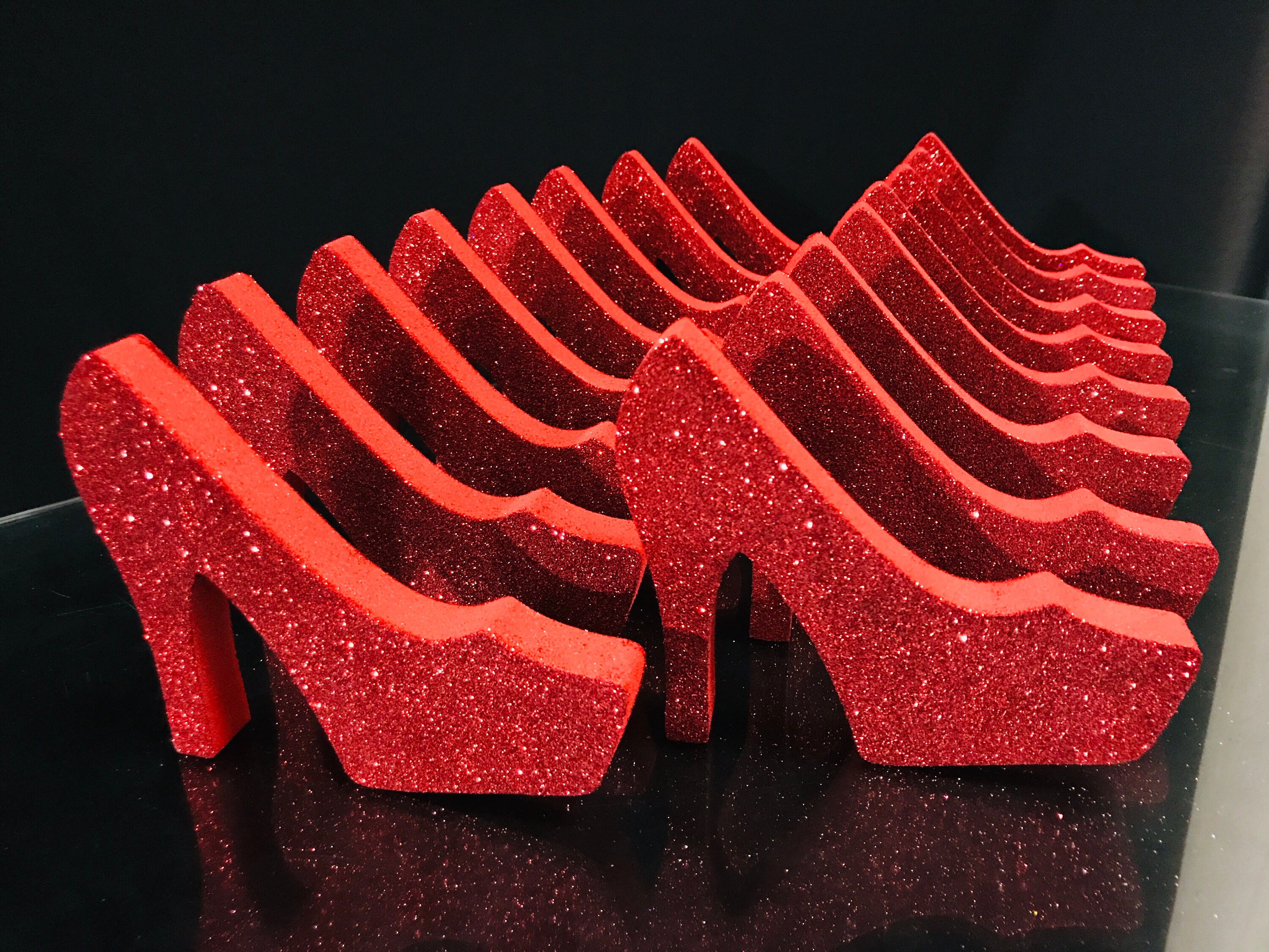 Red High Heel Shoe Centerpiece styrofoam Shoe cut Out Stiletto diy Shopping Centerpieces heels and Shopping Party Decorations heels Party Etsy UK