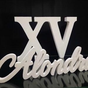 Quinceanera Number 15 Roman and 3D Name Custom, Sign 15