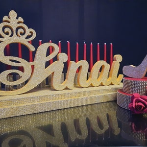 SET Sweet 16 Candelabra foam and Centerpiece Shoe on stand,Sweet 16,Sweet 15,Candelabra,Quinceanera & Mitzvah,Candle Lighting Centerpiece