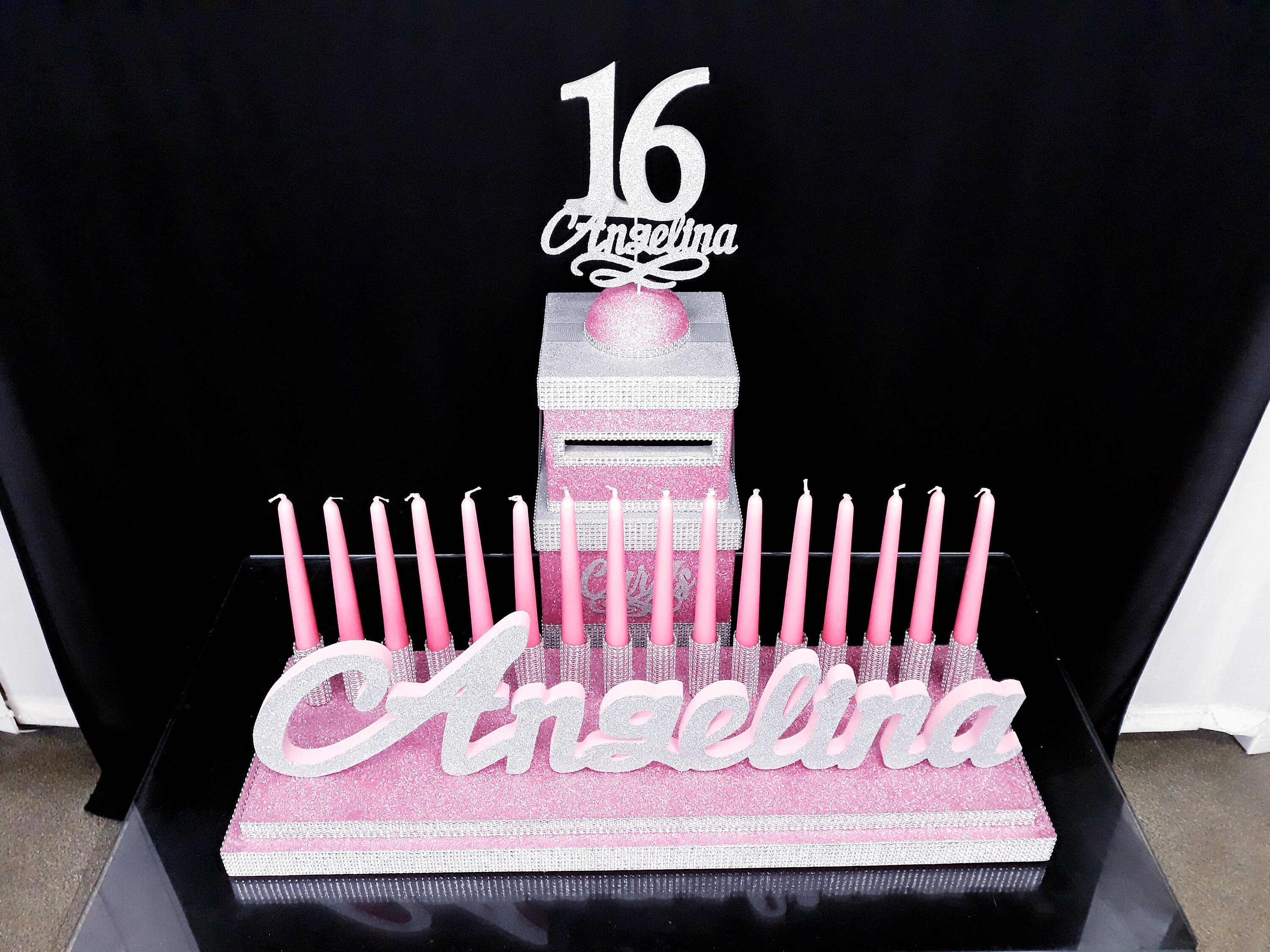 SET Sweet 16 Candelabra Foam and Cardboxpink Candelabra Etsy Australia