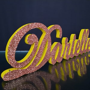 Custom name 3D glitter,foam letters name ,3D name,free standing styrofoam name,sweet 16 candelabra,Quinceanera