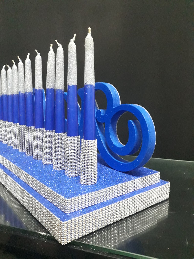 Candelabra Hebrew Fontbar Bat Mitzvahstyrofoam Name Etsy