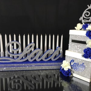 SET Sweet 16 Candelabro espuma y cardbox rosa, Candelabro Quinceañera, Bar & Bat Mitzvah, Centro de Mesa de Iluminación de Velas, Ceremonia de encendido de velas