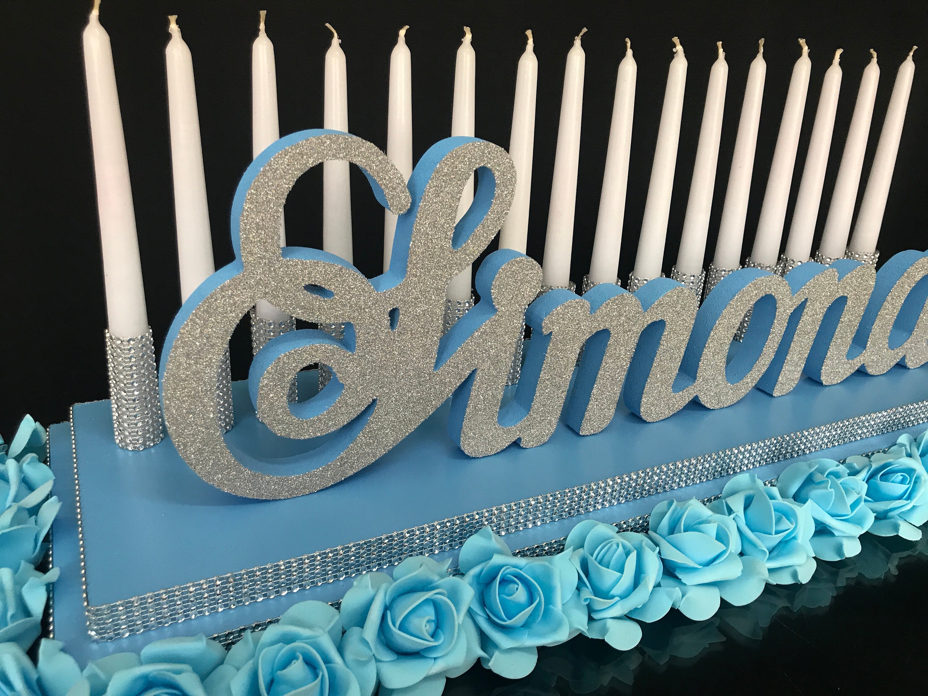 Candelabra Foam Sweet 16 Roselight Blue Candelabracandelabra Etsy UK
