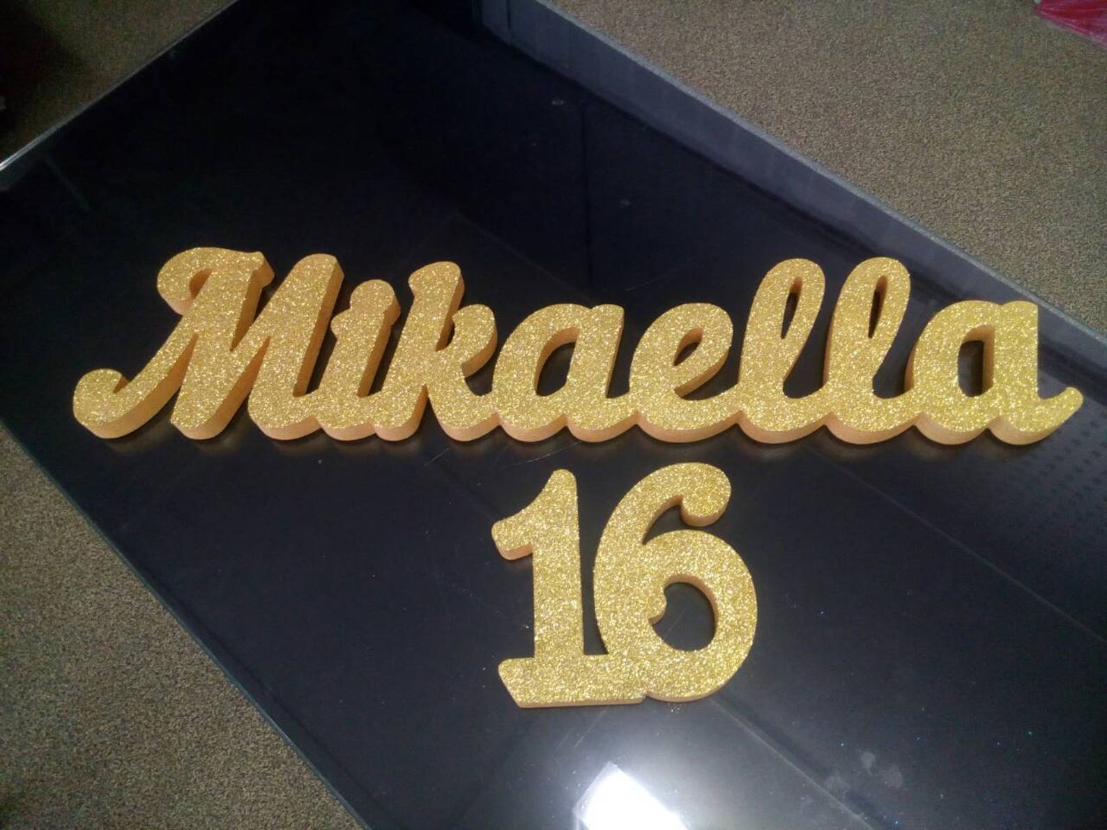 Custom Name Gold Glitter Styrofoam Letters 3dgold Letters Etsy