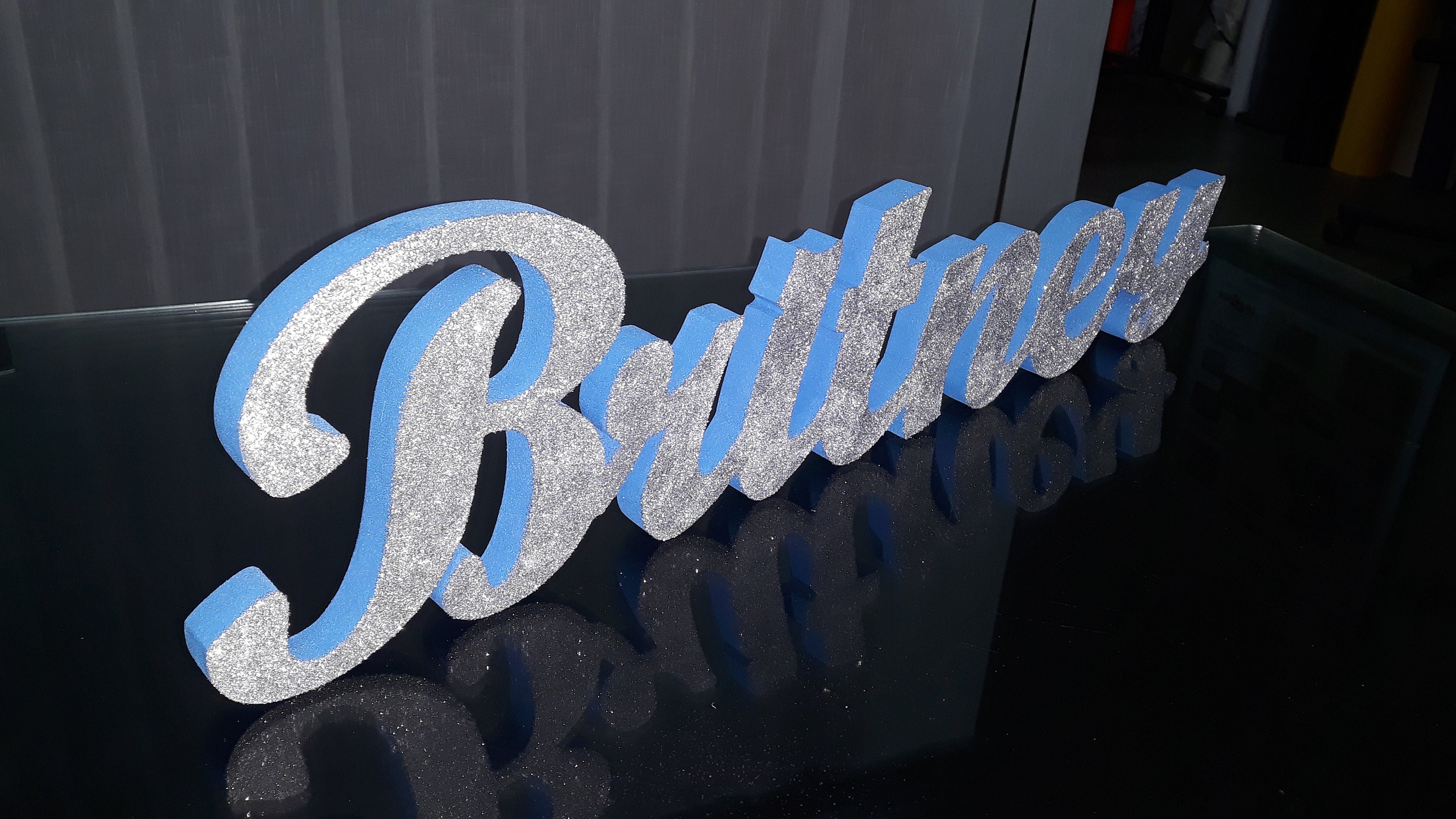 Light Blue Cinderella Color Custom Name 3D Britney Silver - Etsy