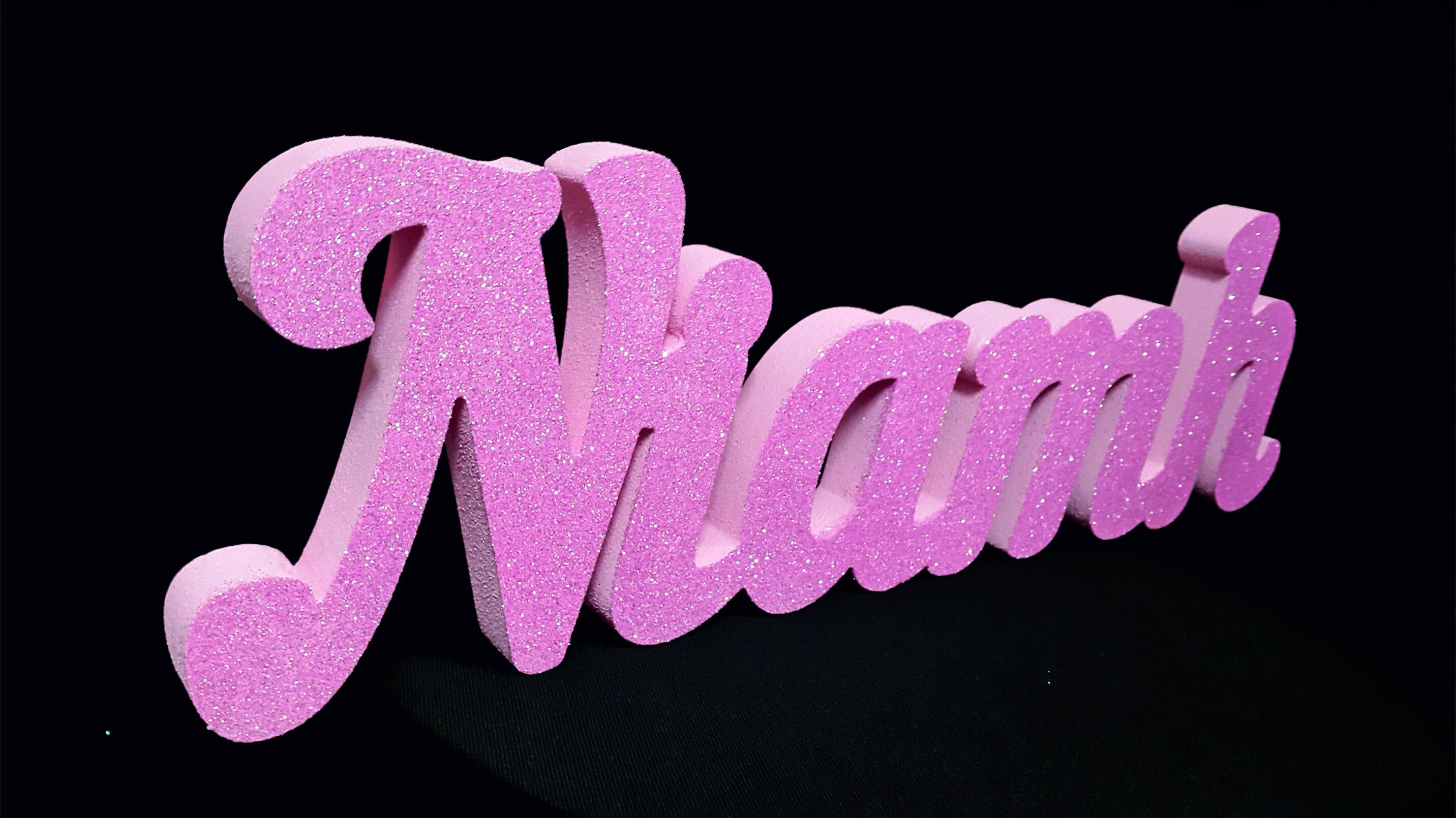 Pink glitter custom name 3D pink foam letters name age Etsy