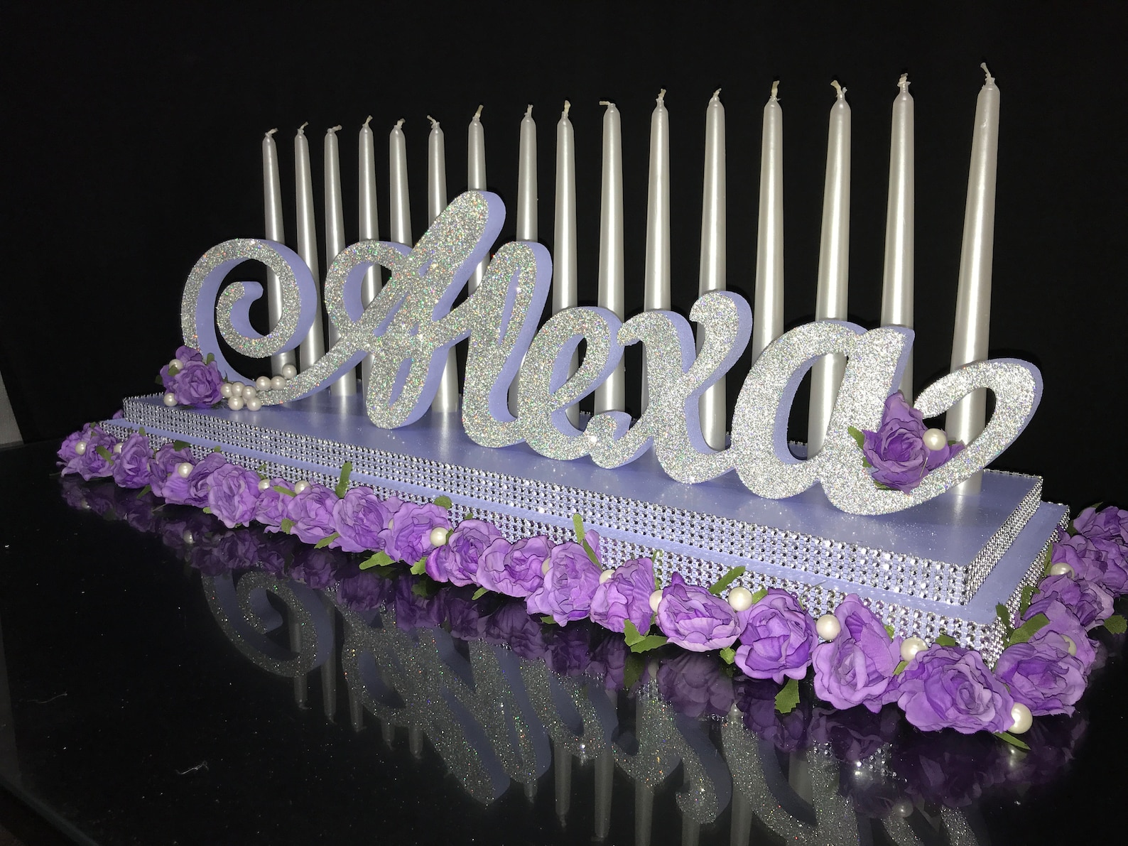 Candelabra Foam Sweet 16 Rose,lavender Candelabra,floral Quinceanera