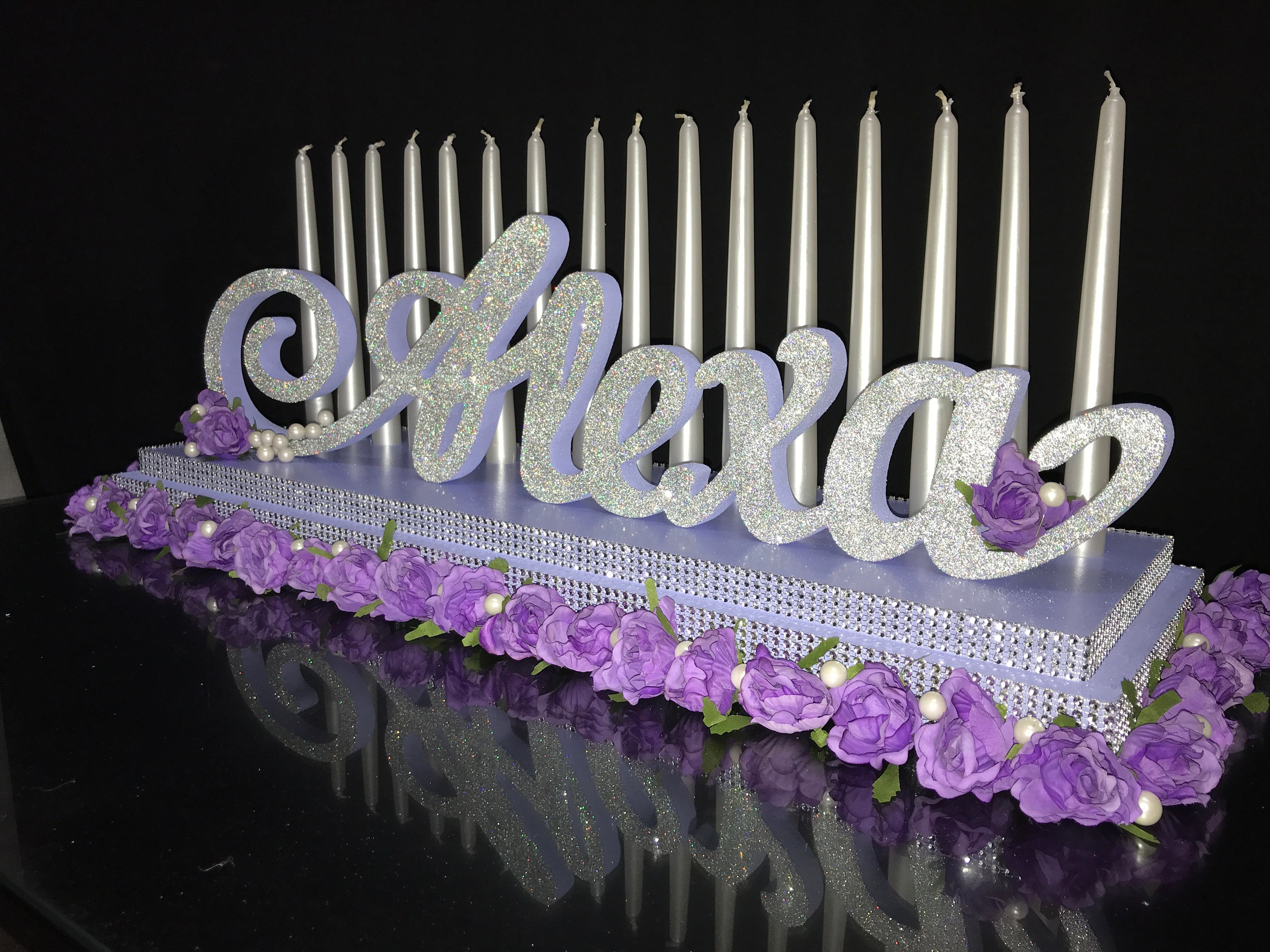 Candelabra foam Sweet 16 roseLavender CandelabraFloral Etsy