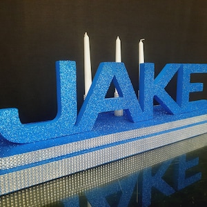 Candelabra für Junge auf Bar Bat Mitzvah,Styropor Name Tyler Junge,Mitzvah Kerze,Quinceanera & Mitzvah Kerzenlicht Centerpiece,Sweet 16