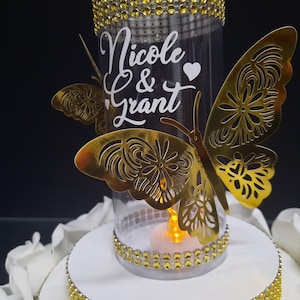 Butterflies Quinceañera centerpieces tables,Sweet 16 butterflies central decor for table, Luminary birthday decor butterflies roses