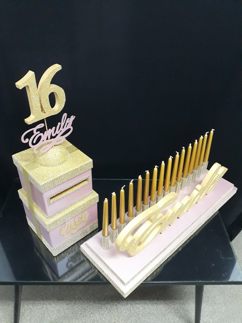 SET Sweet 16 Candelabra Foam and Cardboxrose Blush Candelabra Etsy