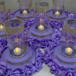 Sweet 16 centerpieces fortable, Quinceañera centerpieces tafels, Luminary verjaardag decor, Quince bruiloft Luminary, Centraal decor lavendelrozen