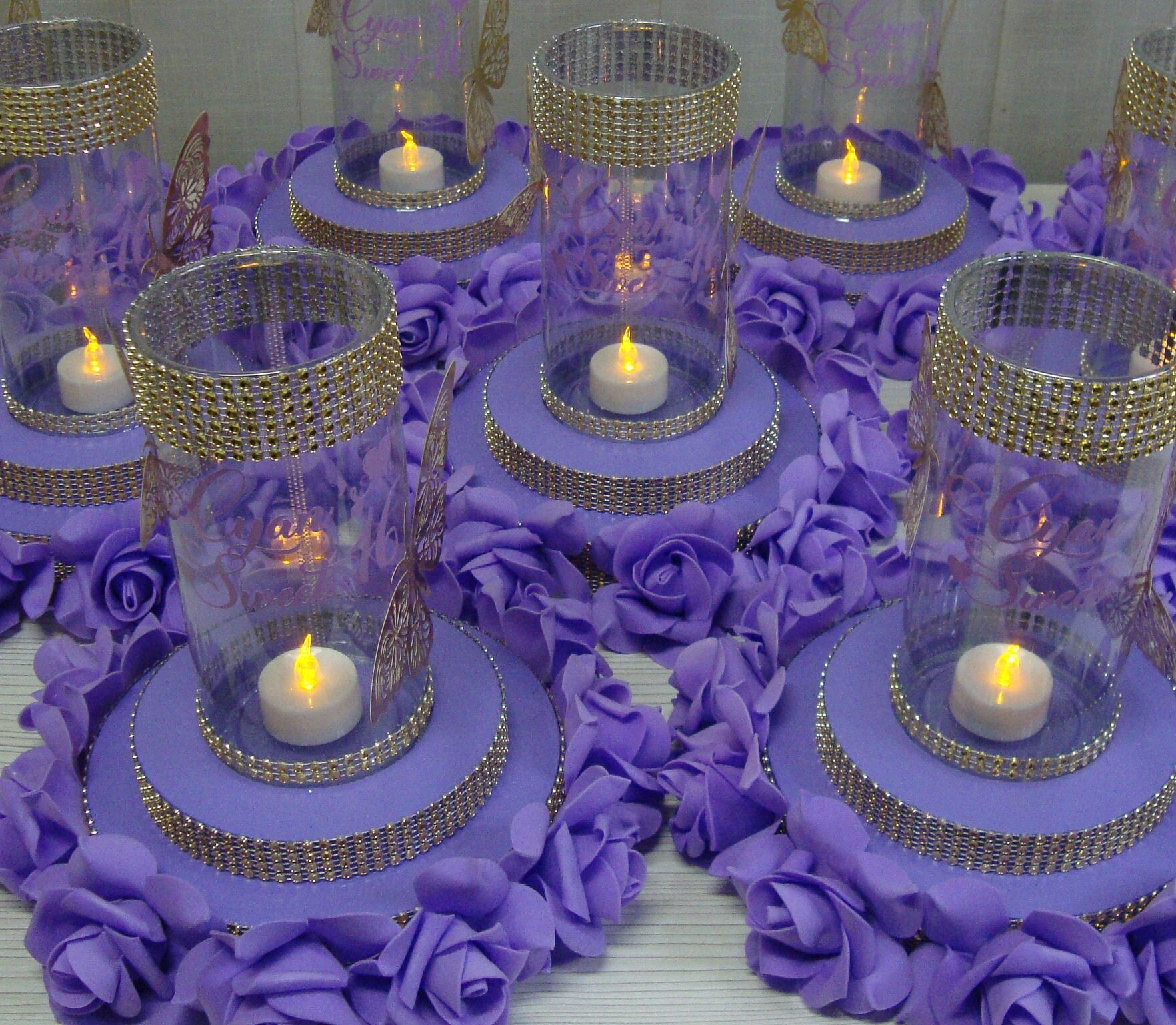 Sweet 16 centerpieces fortable,Quinceañera centerpieces tables, Luminary birthday decor,Quince wedding Luminary,Central decor lavender roses