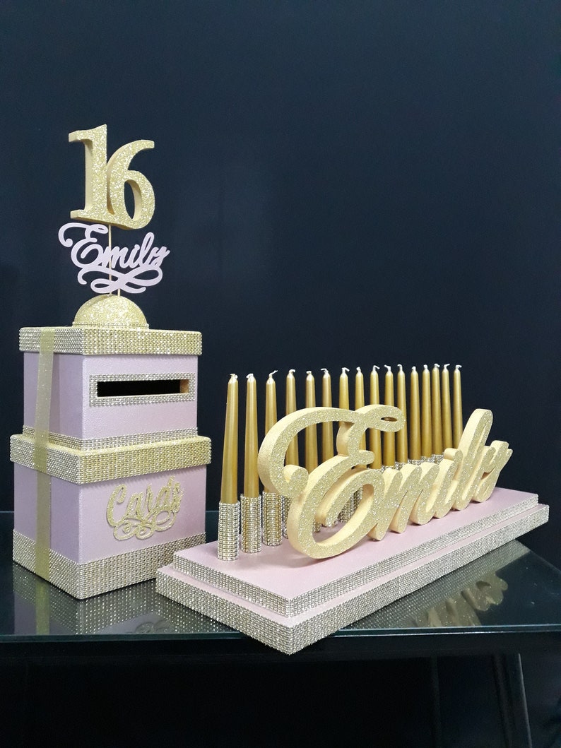 SET Sweet 16 Candelabra Foam and Cardboxrose Blush Candelabra Etsy