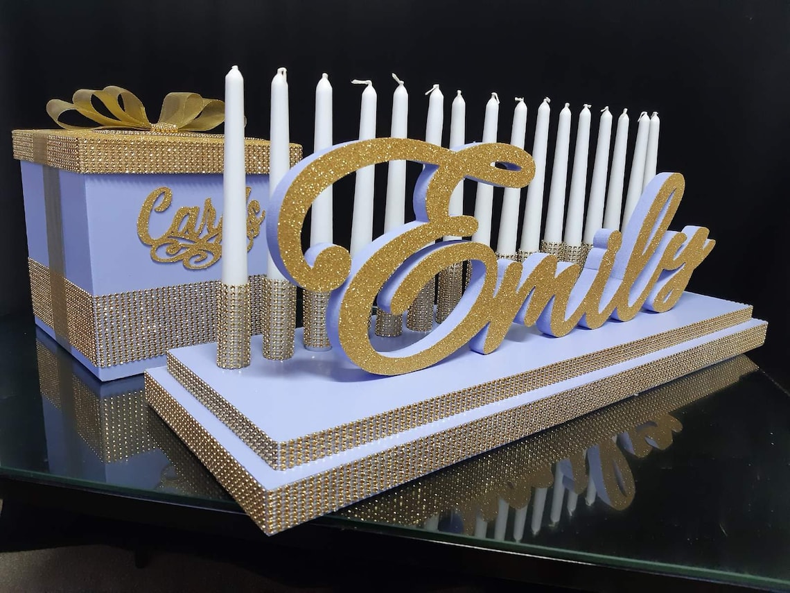 Sweet 16 Candelabra Foam and Cardbox Lavendercandelabra Etsy