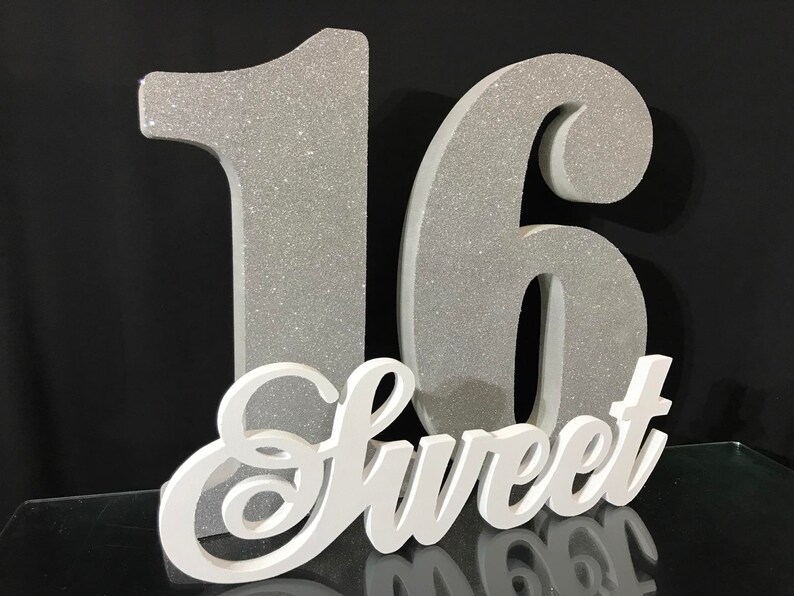 Set 3D Numbers 16 Sweet From Styrofoam16 Birthday Partysign Etsy