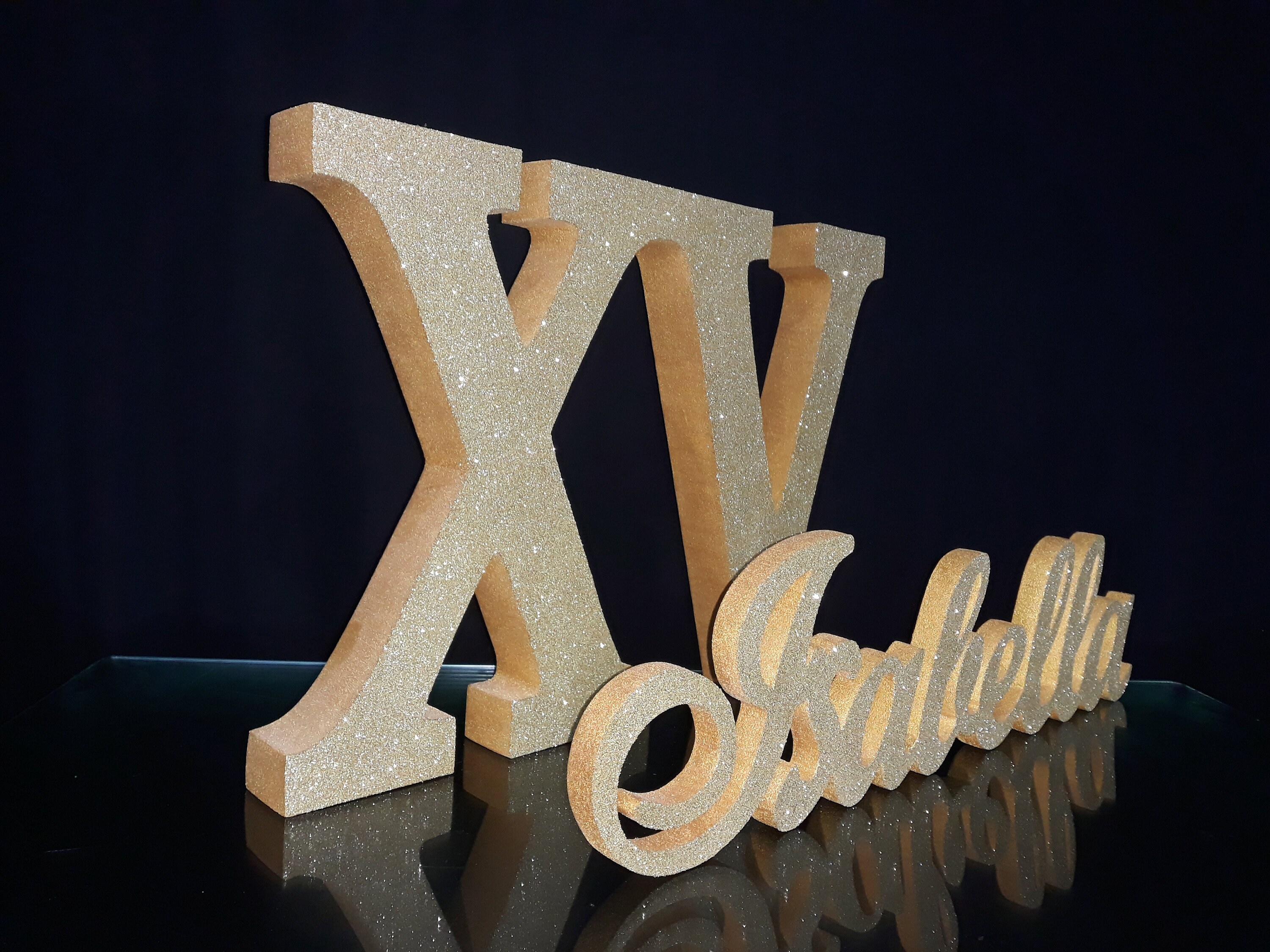 Set for Quinceanera Number 15 Roman and 3D Namesign 12 Etsy