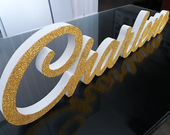 Gold name sign | Etsy
