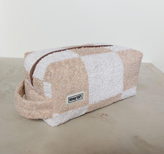 Kulturbeutel Damen groß handgemacht aus vintage Frottee