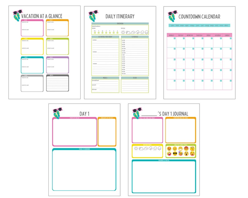 Printable Travel Planner Template • Family Vacation Planner • Trip ...