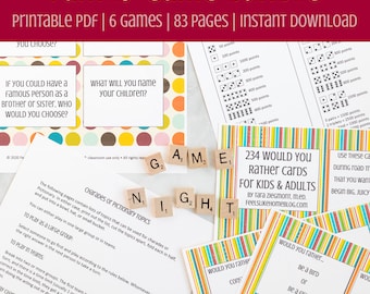 Family Games Night, Printable Games, Word Games, Digital Download, Fun Family Game, Virtual Party Game, Boredom Buster, Competitive Games