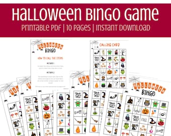 Printable Halloween Bingo | Halloween Game Cards | Halloween Party Game | Bingo | Classroom Games | Printable | Instant PDF Download