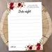 Wedding Date Night Cards Printable Floral Burgundy Bridal Shower Date ...