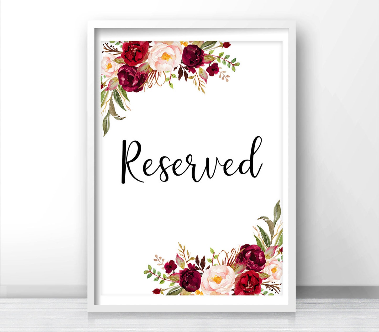 Reserved Cards For Tables Templates