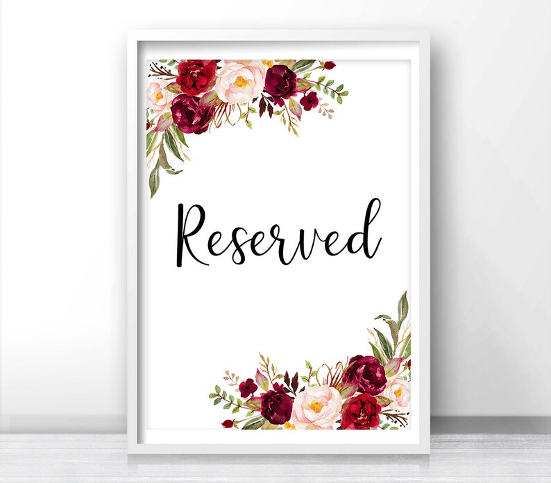 Reserved Sign Wedding Printable Reserved Table Signs 4x6 5x7 Etsy Israel