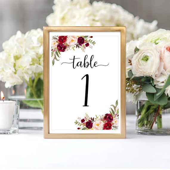 Table Number Cards 1 50