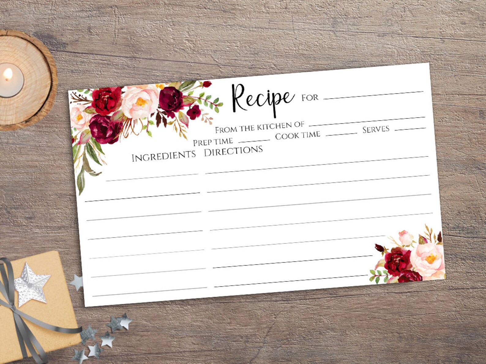 Recipe cards 3x5 printable Bridal Shower Recipe card 3x5 | Etsy