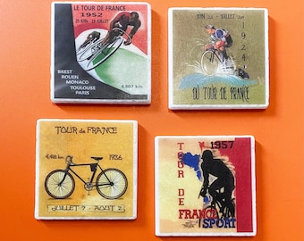 Tour de France Marble Coasters: Cycling Gift Set