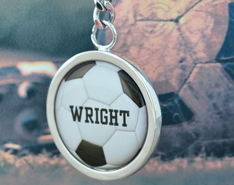 Personalised Football Keyring - Custom Football Gift for Footballers and Fans
