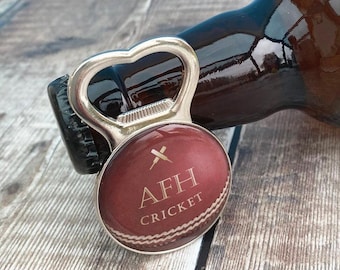 Personalised Cricket Ball Bottle Opener: Sports Gift