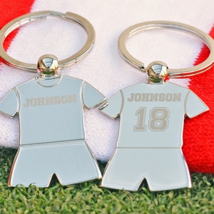 Personalised Football keyring  - Personalised Football Shirt Keychain  - Football gift